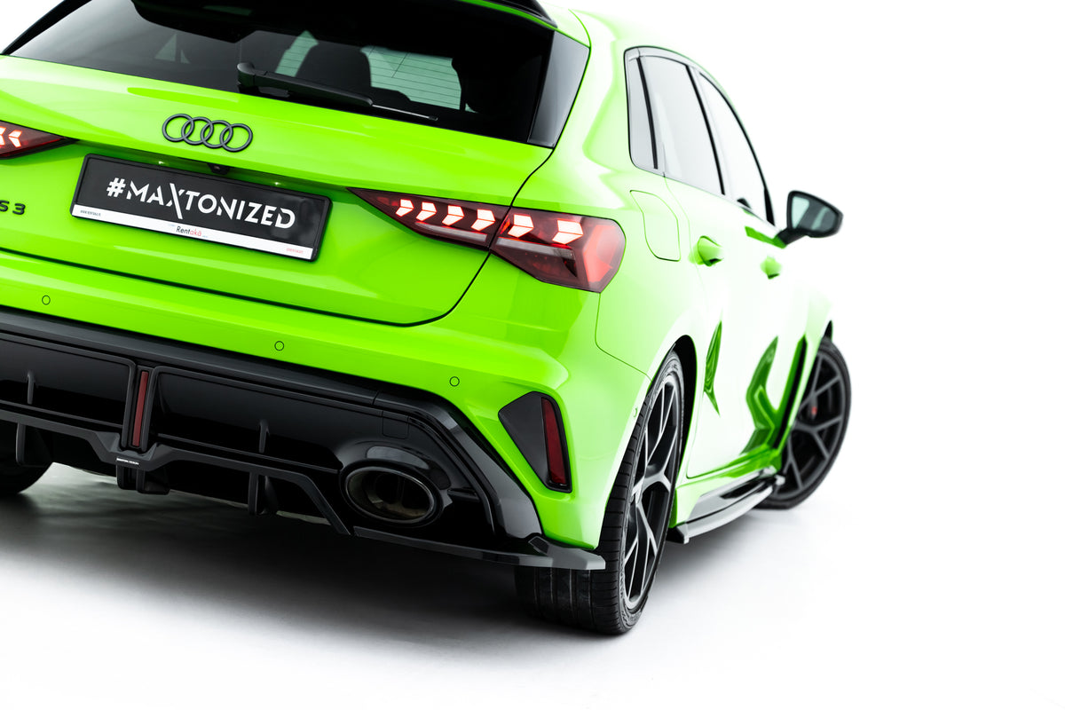 Street+ Mittlerer Diffusor RACE passend für V.3 Audi RS3 Sportback 8Y Facelift schwarz Hochglanz – Ansicht 5