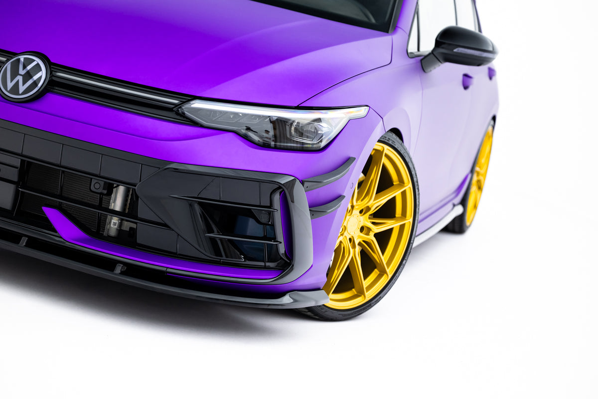 Street+ Spoilerlippe Front Ansatz V.2 passend für VW Golf R Variant Mk8 Facelift schwarz Hochglanz – Ansicht 3