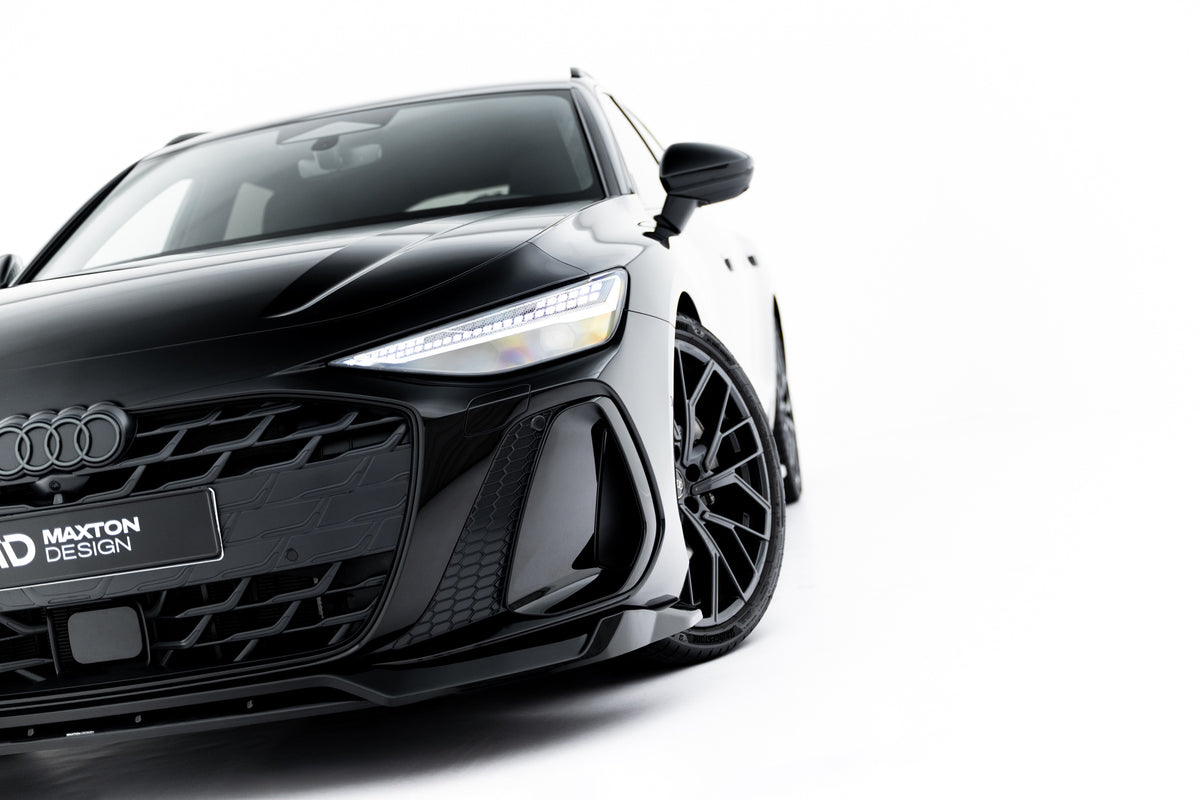 Street+ Spoilerlippe Front Ansatz V.1 passend für Audi A6 S-Line C9 schwarz Hochglanz – Ansicht 1