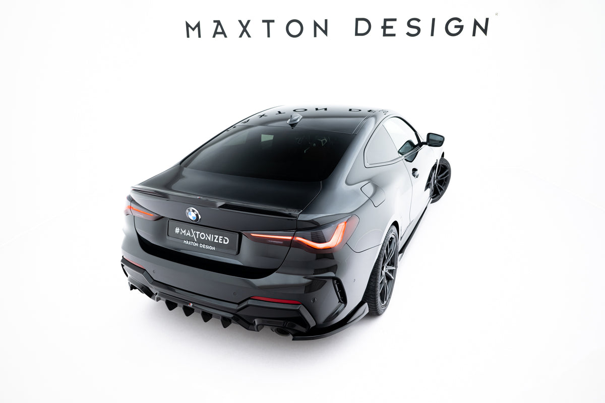 Heck Ansatz Flaps Diffusor V.8 passend für BMW 4er M-Paket G22 / G23 / G22 Facelift / G23 Facelift schwarz Hochglanz – Ansicht 1