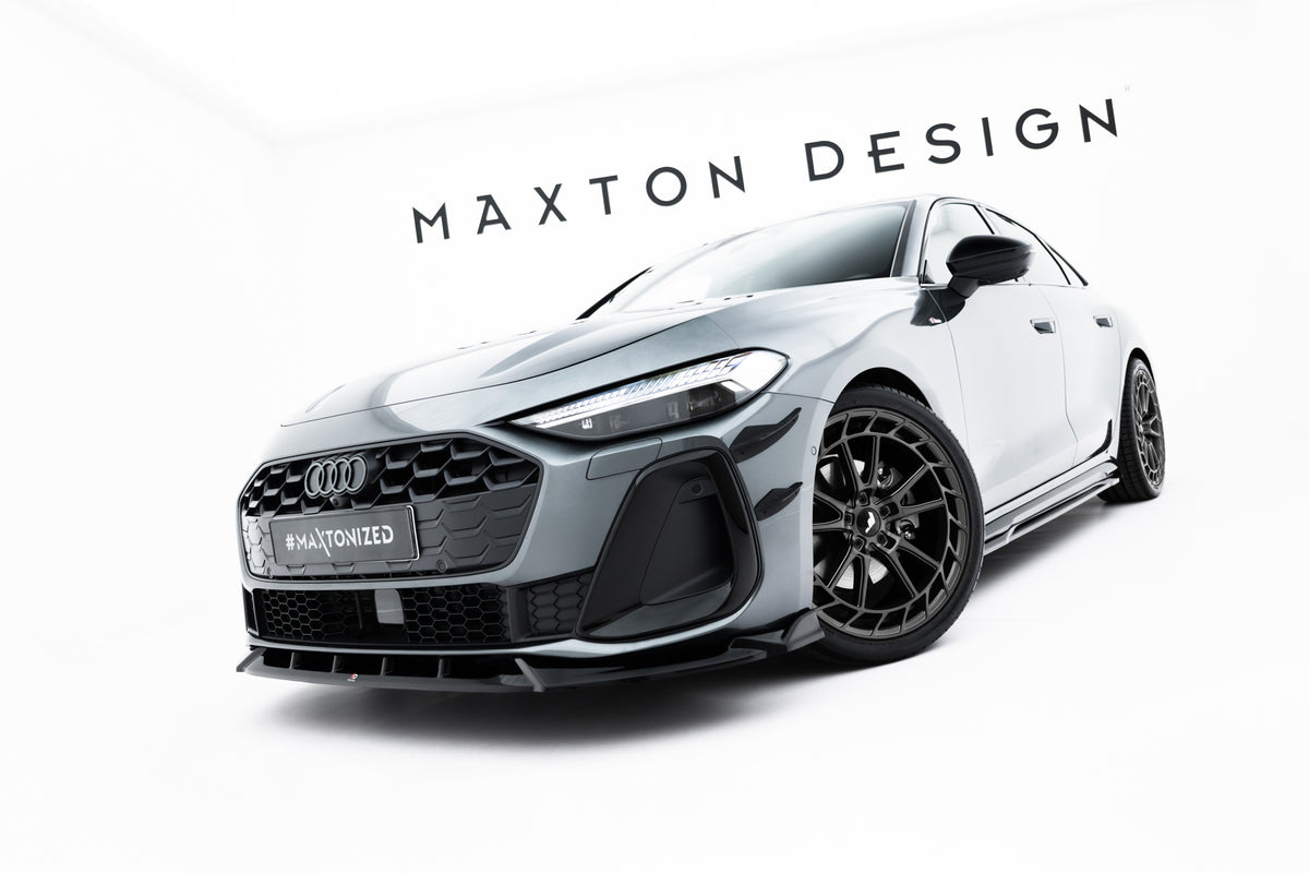 Street+ Spoilerlippe Front Ansatz V.2 passend für Audi A5 S-Line / S5 Limousine / Avant B10 schwarz Hochglanz – Ansicht 4