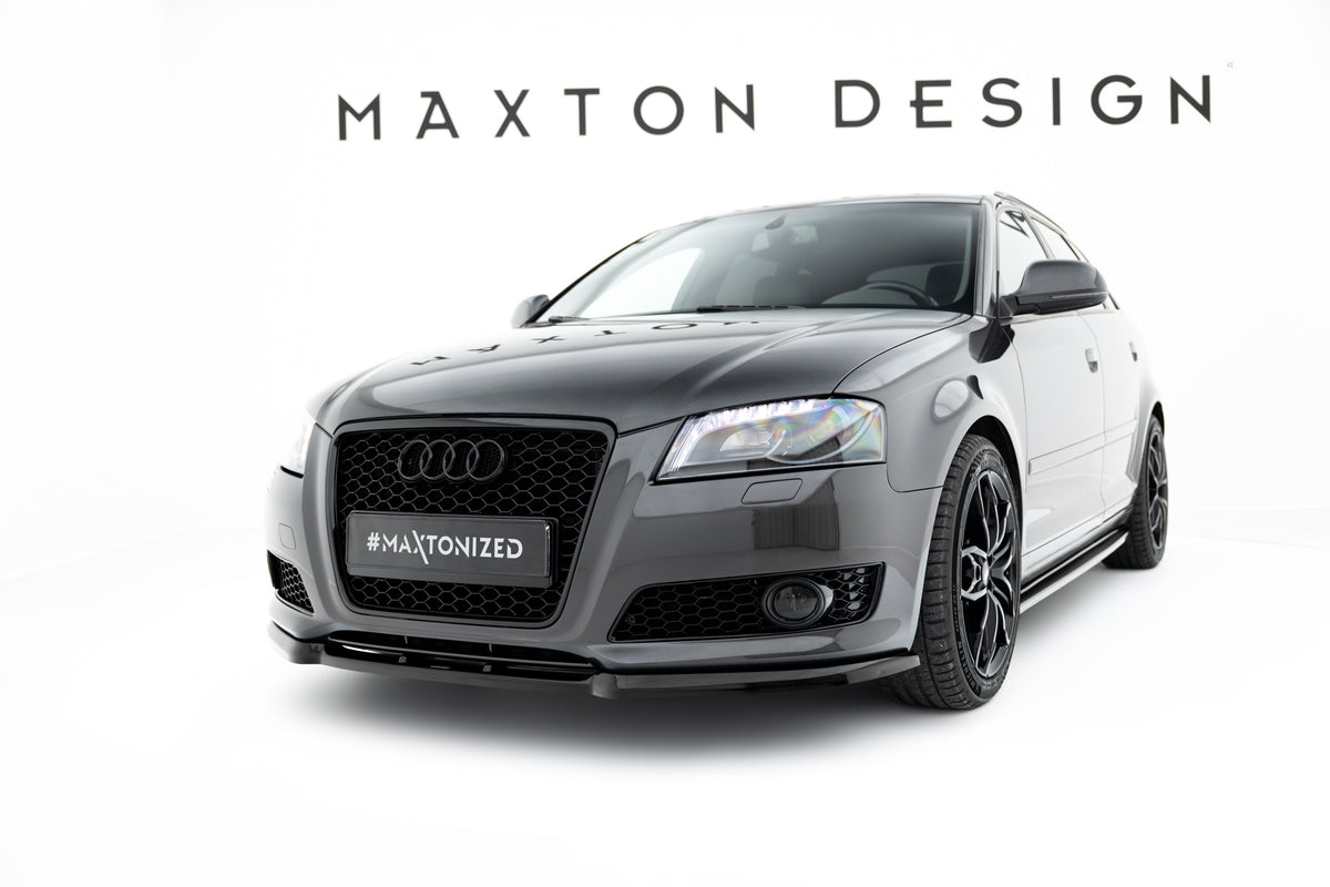 Street+ Spoilerlippe Front Ansatz passend für Audi A3 8P Facelift schwarz Hochglanz – Ansicht 4