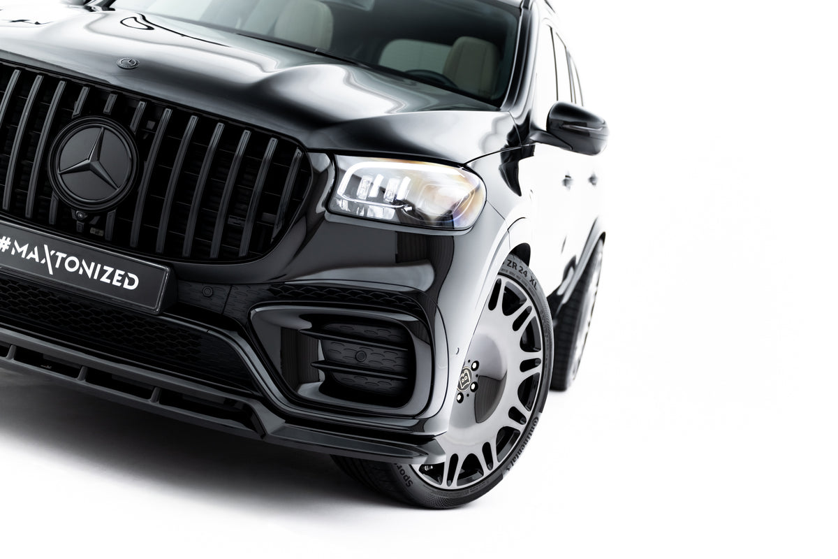 Street+ Spoilerlippe Front Ansatz passend für Mercedes-Benz GLS AMG-Line X167 Facelift schwarz Hochglanz – Ansicht 3