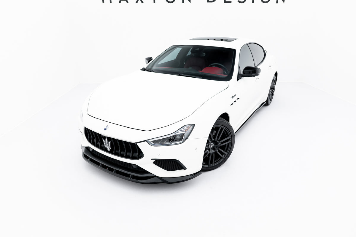 Street+ Spoilerlippe Front Ansatz passend für Maserati Ghibli Modena Mk3 Facelift schwarz Hochglanz – Ansicht 3
