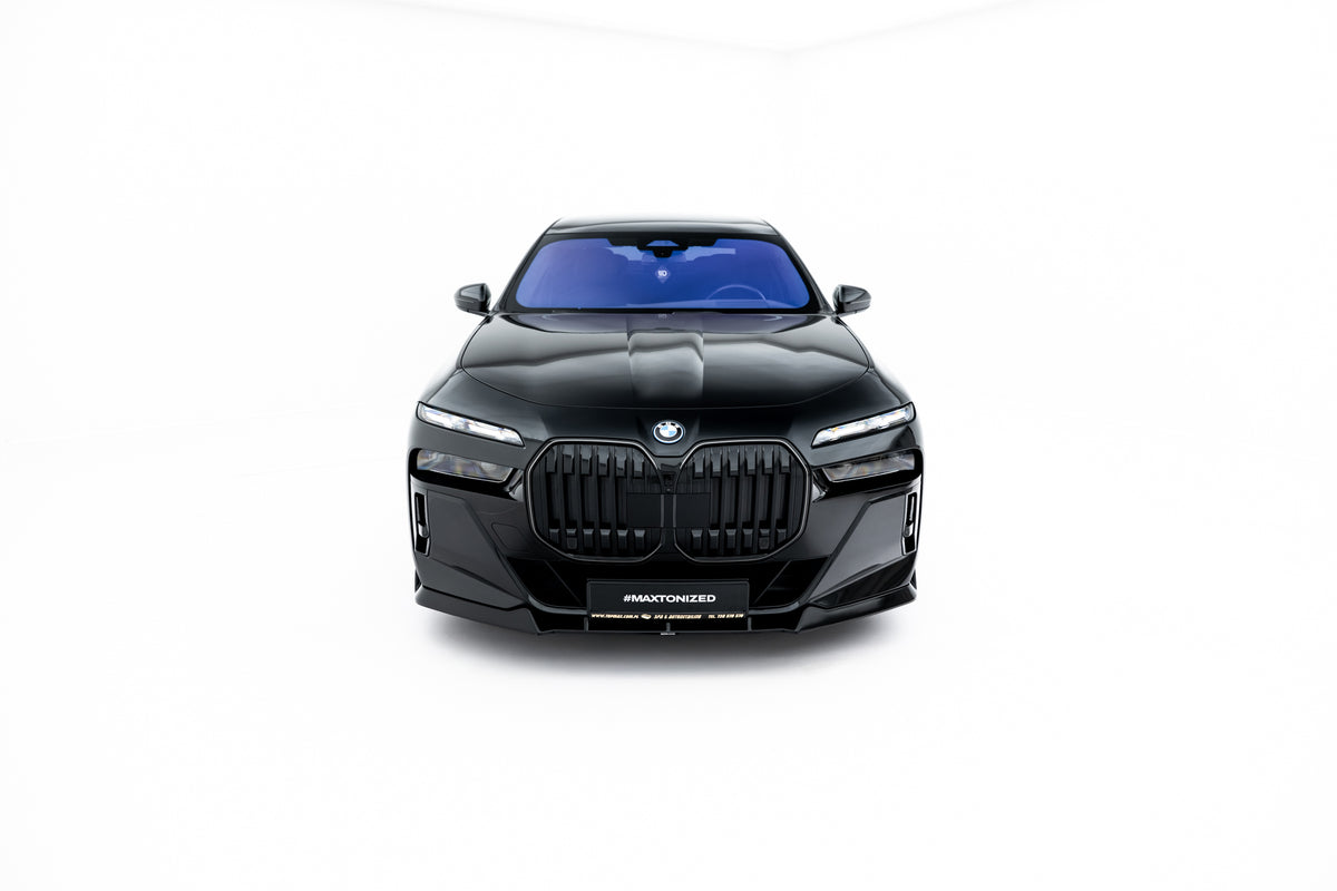 Street+ Spoilerlippe Front Ansatz V.4 passend für BMW 7 M-Paket / M760e / i7 M-Paket G70   schwarz Hochglanz – Ansicht 3