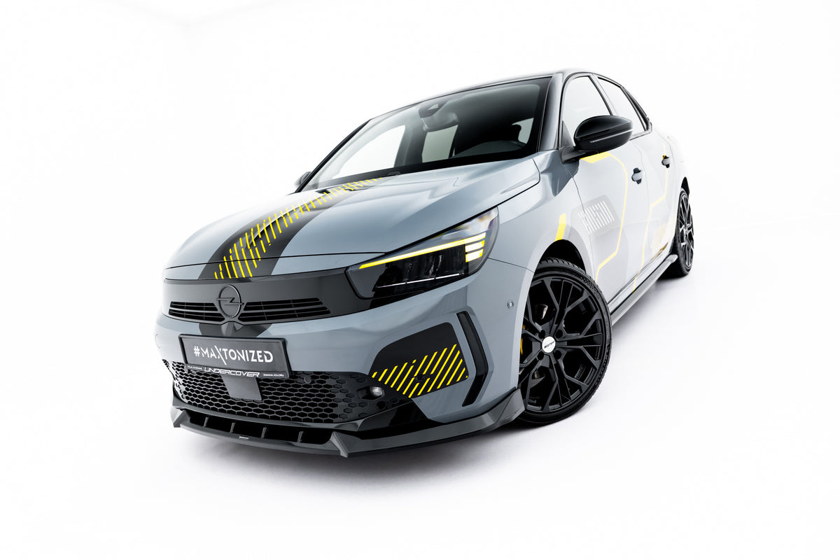 Street+ Spoilerlippe Front Ansatz passend für Opel Corsa F Facelift (Mk6 Facelift) schwarz Hochglanz – Ansicht 3