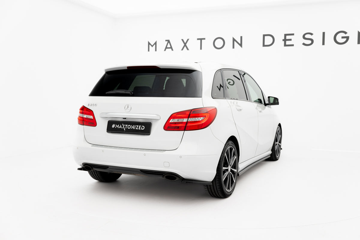 Heck Ansatz Flaps Diffusor passend für Mercedes-Benz B W246 schwarz Hochglanz – Ansicht 1