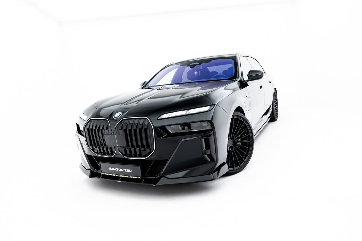 Street+ Spoilerlippe Front Ansatz V.4 passend für BMW 7 M-Paket / M760e / i7 M-Paket G70   schwarz Hochglanz – Ansicht 1