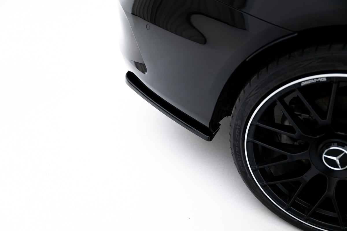 Heck Ansatz Flaps Diffusor passend für Mercedes- Benz C Coupe AMG-Line C205 schwarz Hochglanz – Ansicht 1