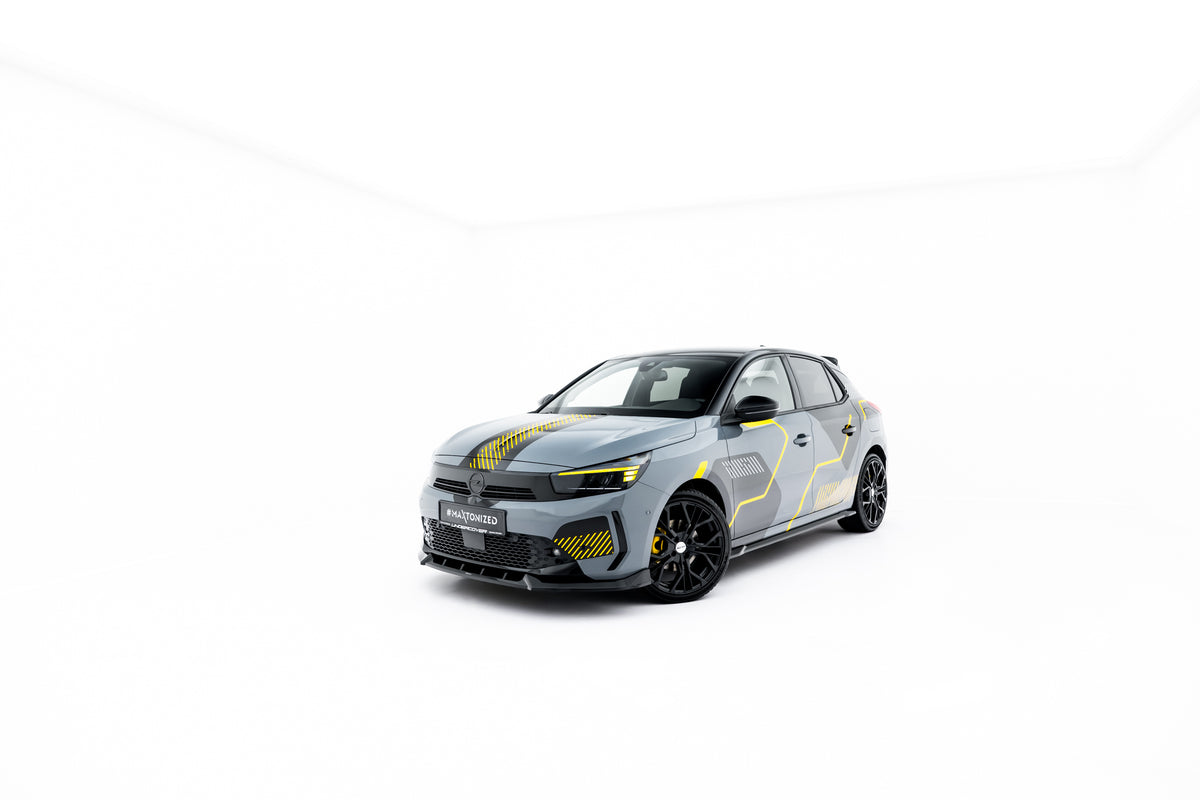 Street+ Spoilerlippe Front Ansatz passend für Opel Corsa F Facelift (Mk6 Facelift) schwarz Hochglanz – Ansicht 5