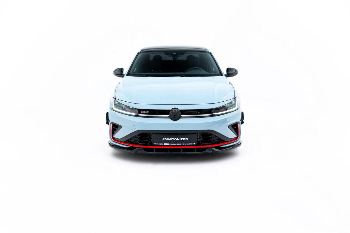 Street+ Spoilerlippe Front Ansatz V.1 passend für VW Jetta GLI Mk7 Facelift 2 schwarz Hochglanz – Ansicht 2