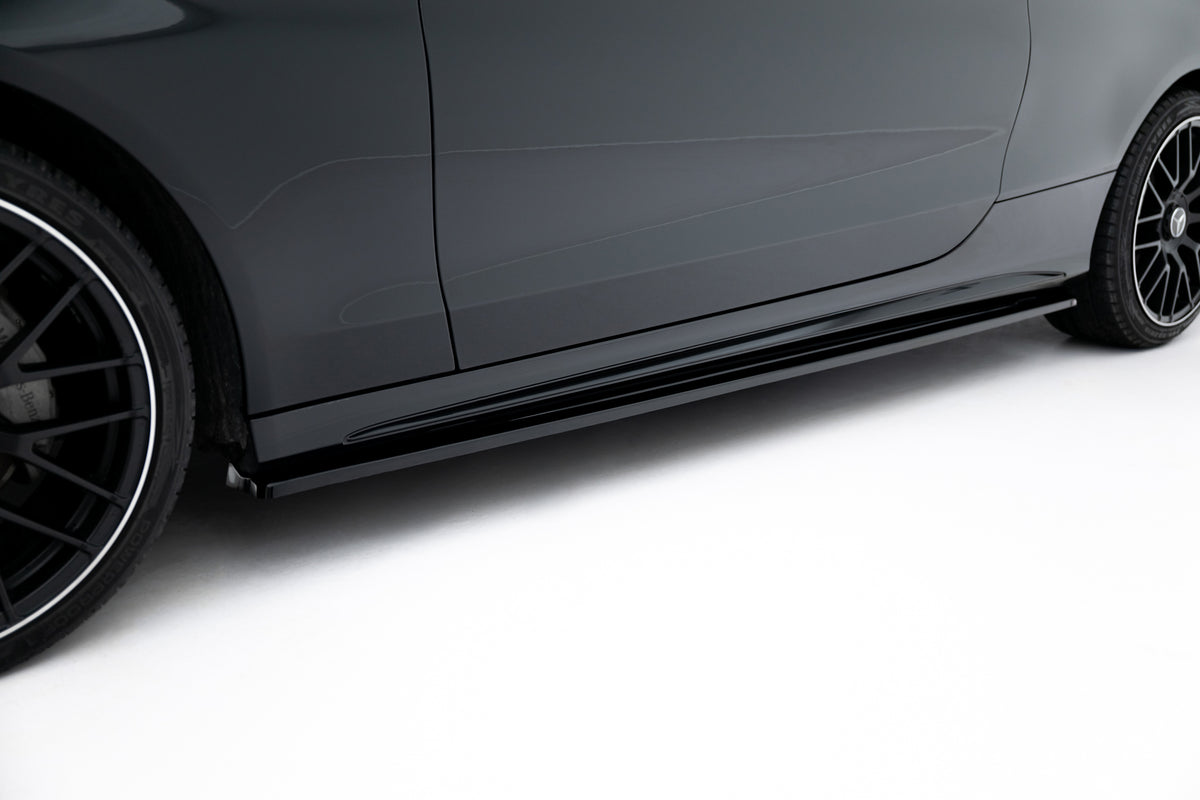 Street+ Seitenschweller Leisten passend für Mercedes-Benz C Coupe AMG-Line C205 schwarz Hochglanz – Ansicht 3