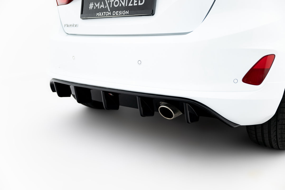 Diffusor Heck Ansatz passend für Ford Fiesta Mk8 ST-Line schwarz Hochglanz – Ansicht 3
