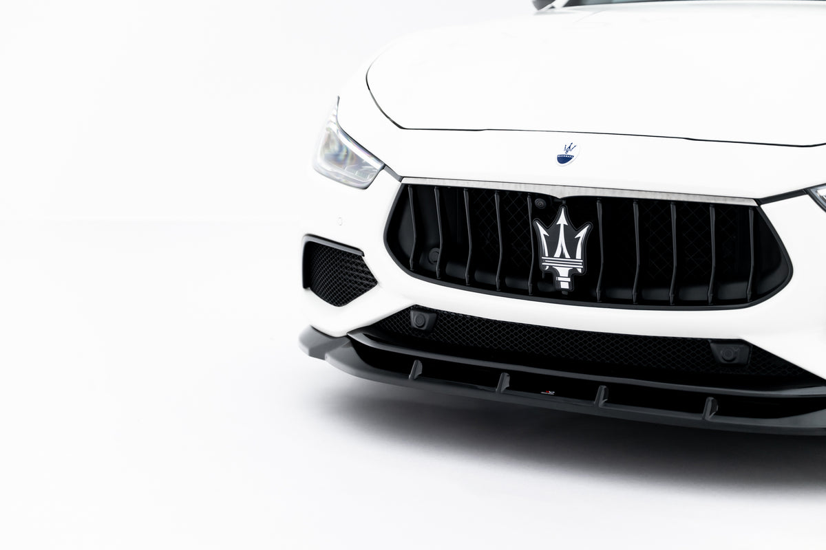 Street+ Spoilerlippe Front Ansatz passend für Maserati Ghibli Modena Mk3 Facelift schwarz Hochglanz – Ansicht 4