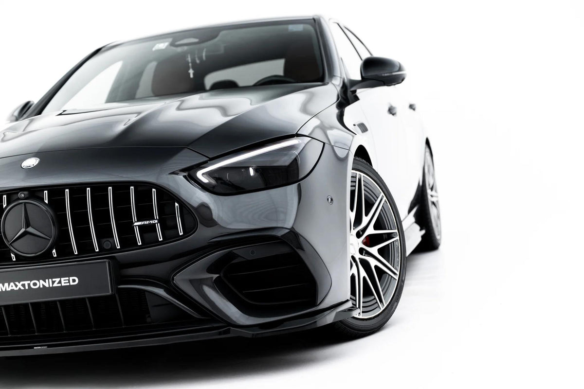 Street+ Spoilerlippe Front Ansatz V.2 passend für Mercedes-AMG C63 Limousine / Kombi W206 / S206 schwarz Hochglanz – Ansicht 3