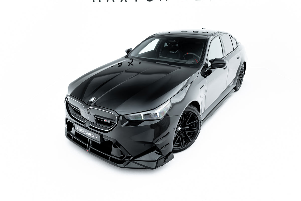 Street+ Spoilerlippe Front Ansatz V.2 passend für BMW M5 Limousine / Touring G90 schwarz Hochglanz – Ansicht 4