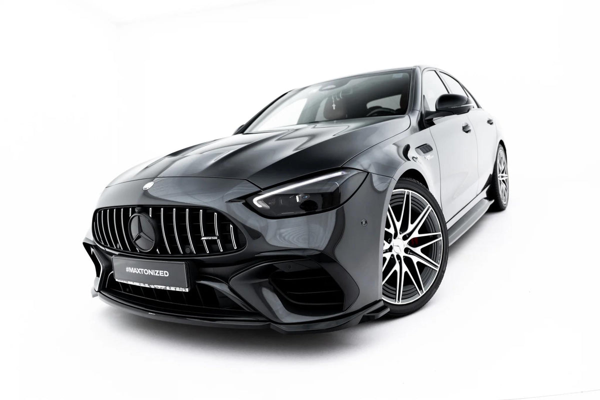 Street+ Spoilerlippe Front Ansatz V.2 passend für Mercedes-AMG C63 Limousine / Kombi W206 / S206 schwarz Hochglanz – Ansicht 1