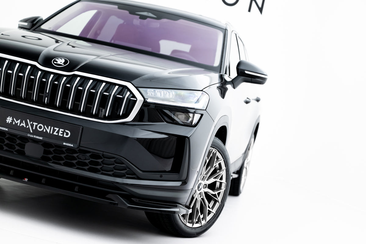 Street+ Spoilerlippe Front Ansatz passend für Skoda Kodiaq Mk2 schwarz Hochglanz – Ansicht 1