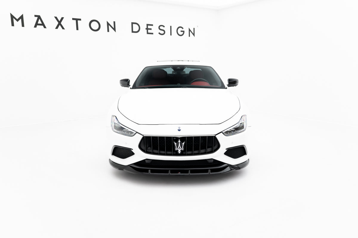 Street+ Spoilerlippe Front Ansatz passend für Maserati Ghibli Modena Mk3 Facelift schwarz Hochglanz – Ansicht 1