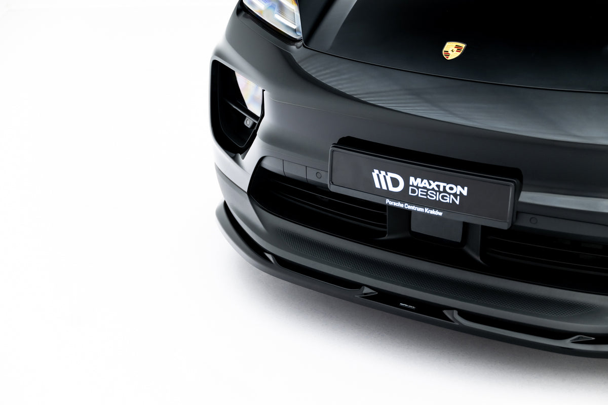 Street+ Spoilerlippe Front Ansatz passend für Porsche Macan EV Mk1 schwarz Hochglanz – Ansicht 3