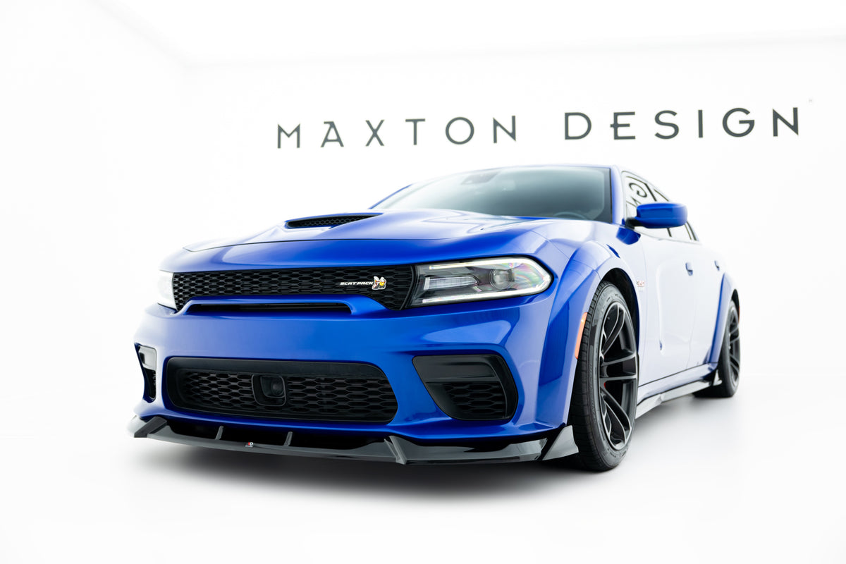 Street+ Spoilerlippe Front Ansatz passend für Dodge Charger RT Scat Pack Widebody Mk3 Facelift schwarz Hochglanz – Ansicht 3