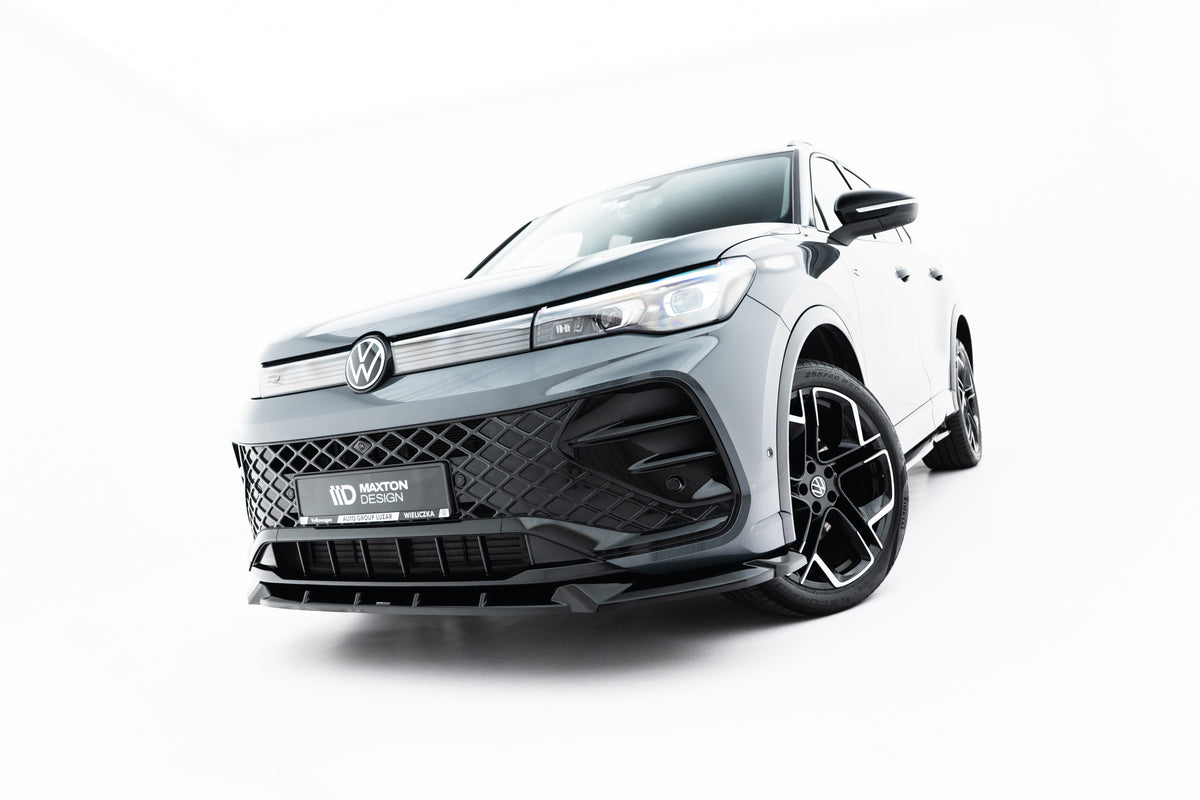 Street+ Spoilerlippe Front Ansatz V.1 passend für VW Tiguan R-Line Mk3  schwarz Hochglanz – Ansicht 1