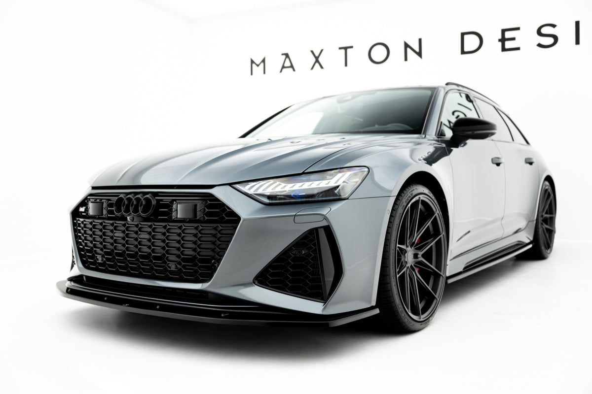 Street+ Spoilerlippe Front Ansatz V.2 passend für Audi RS6 C8 / C8 Facelift schwarz Hochglanz – Ansicht 4