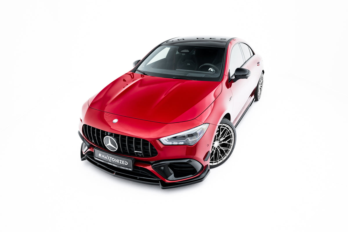 Street+ Spoilerlippe Front Ansatz V.5 passend für Mercedes-AMG CLA 45 Aero C118 schwarz Hochglanz – Ansicht 1