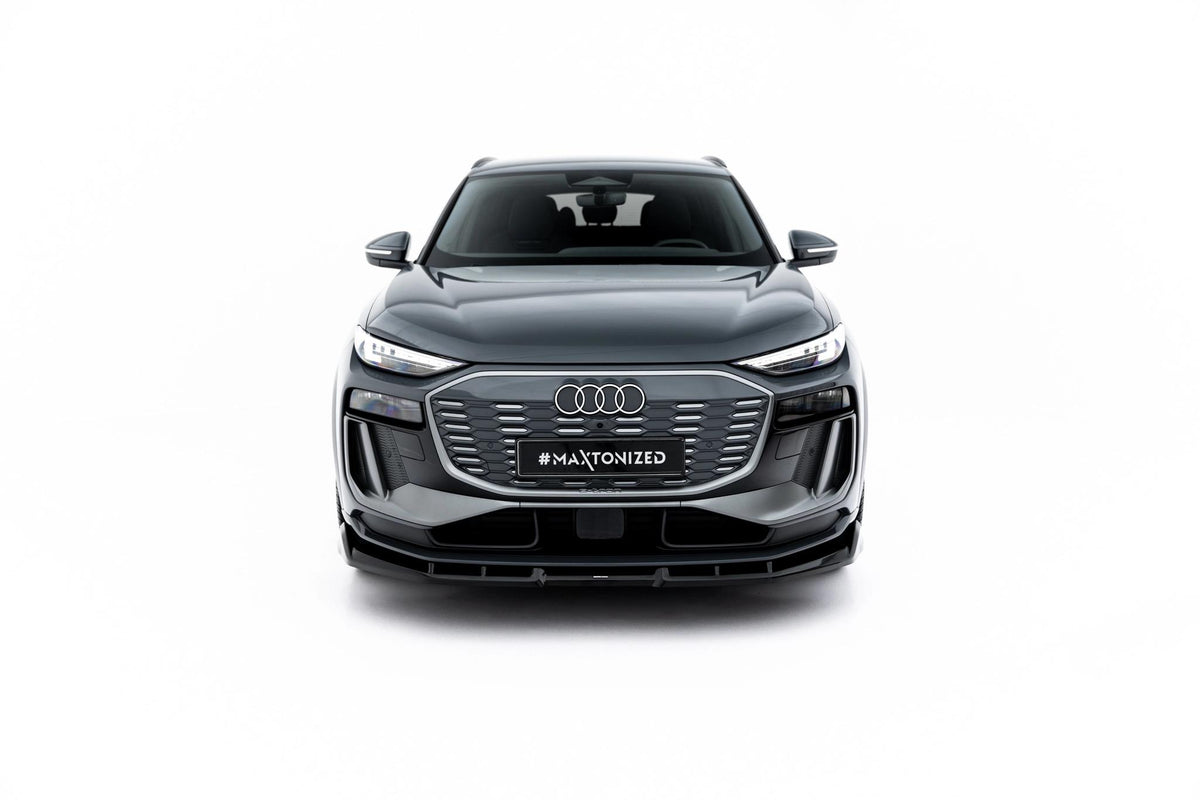 Street+ Spoilerlippe Front Ansatz passend für Audi Q6 e-tron Standard / S-Line / SQ6 e-tron SUV / Sportback Mk1 schwarz Hochglanz – Ansicht 4
