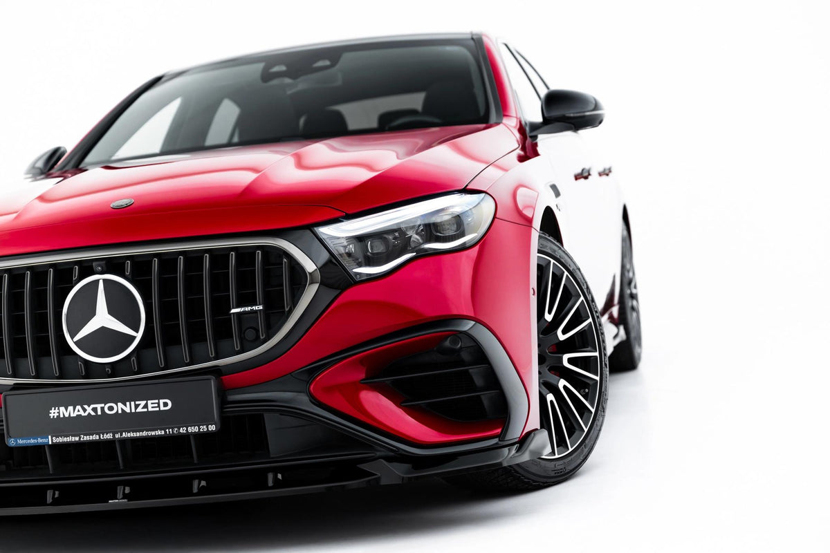 Street+ Spoilerlippe Front Ansatz passend für Mercedes-AMG E53 Limousine / Kombi W214 schwarz Hochglanz – Ansicht 5