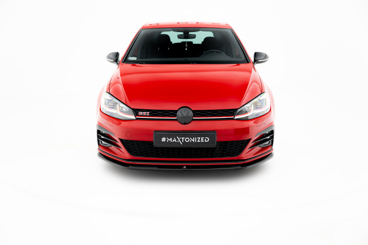 Street+ Spoilerlippe Front Ansatz V.3 passend für VW Golf GTI / GTD Mk7 Facelift schwarz Hochglanz – Ansicht 1