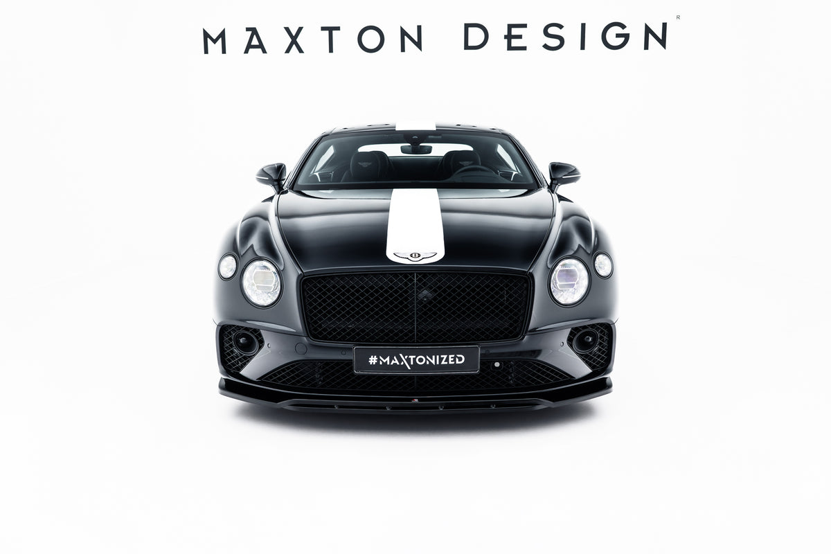 Street+ Spoilerlippe Front Ansatz passend für Bentley Continental GT Coupe Mk3 schwarz Hochglanz – Ansicht 3