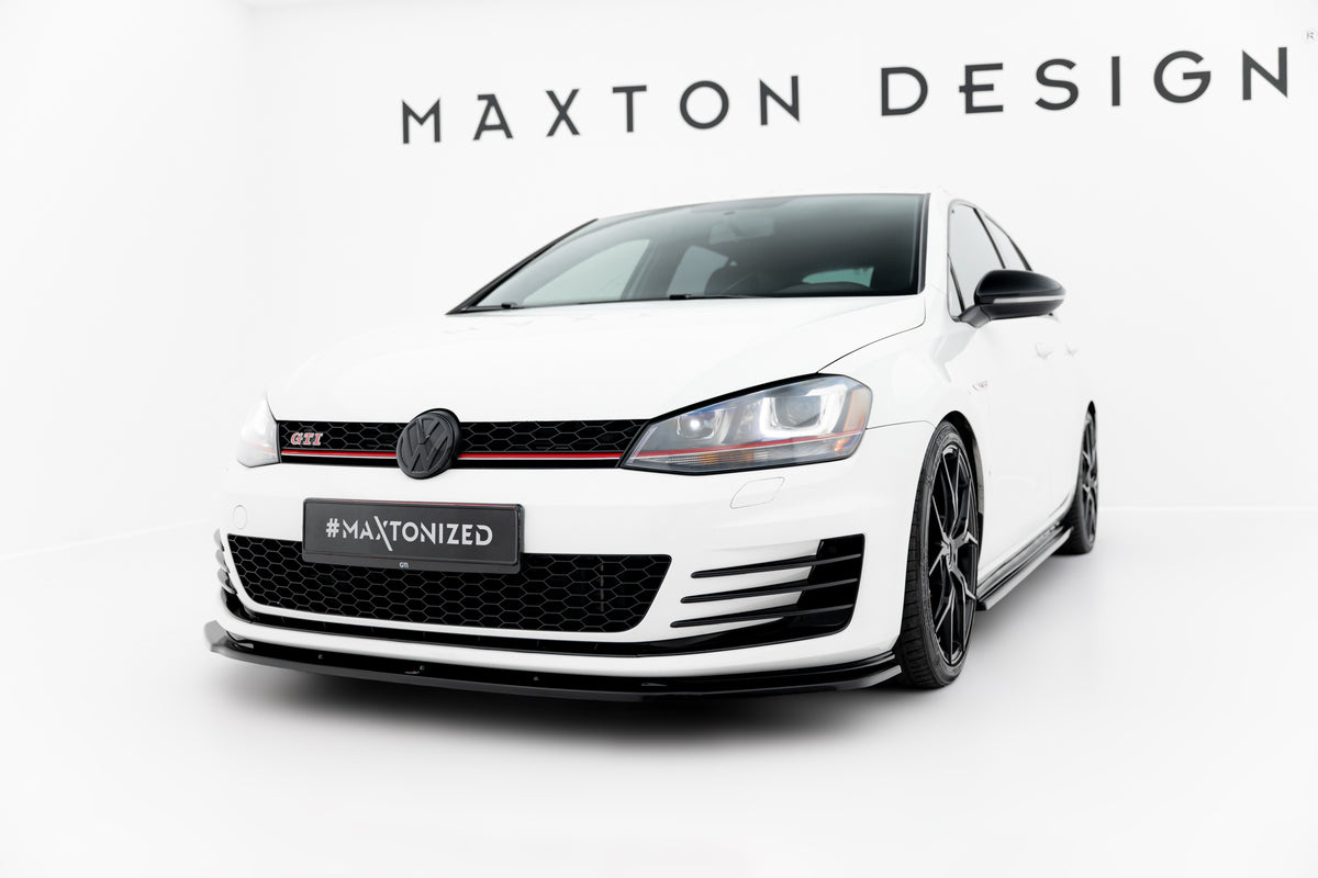 Street+ Spoilerlippe Front Ansatz V.1 passend für VW Golf GTI / GTD Mk7  schwarz Hochglanz – Ansicht 3