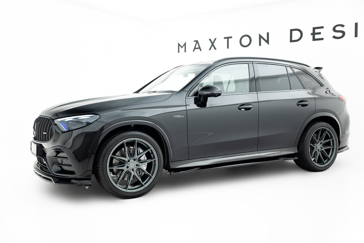 Street+ Seitenschweller Leisten passend für Mercedes-AMG GLC 43 X254 schwarz Hochglanz – Ansicht 1