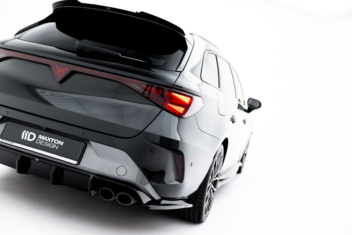 Heck Ansatz Flaps Diffusor V.5 passend für Cupra Leon ST Mk1 Facelift schwarz Hochglanz – Ansicht 3