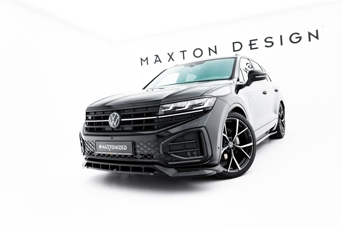 Street+ Spoilerlippe Front Ansatz passend für VW Touareg Elegance Mk3 Facelift schwarz Hochglanz – Ansicht 6