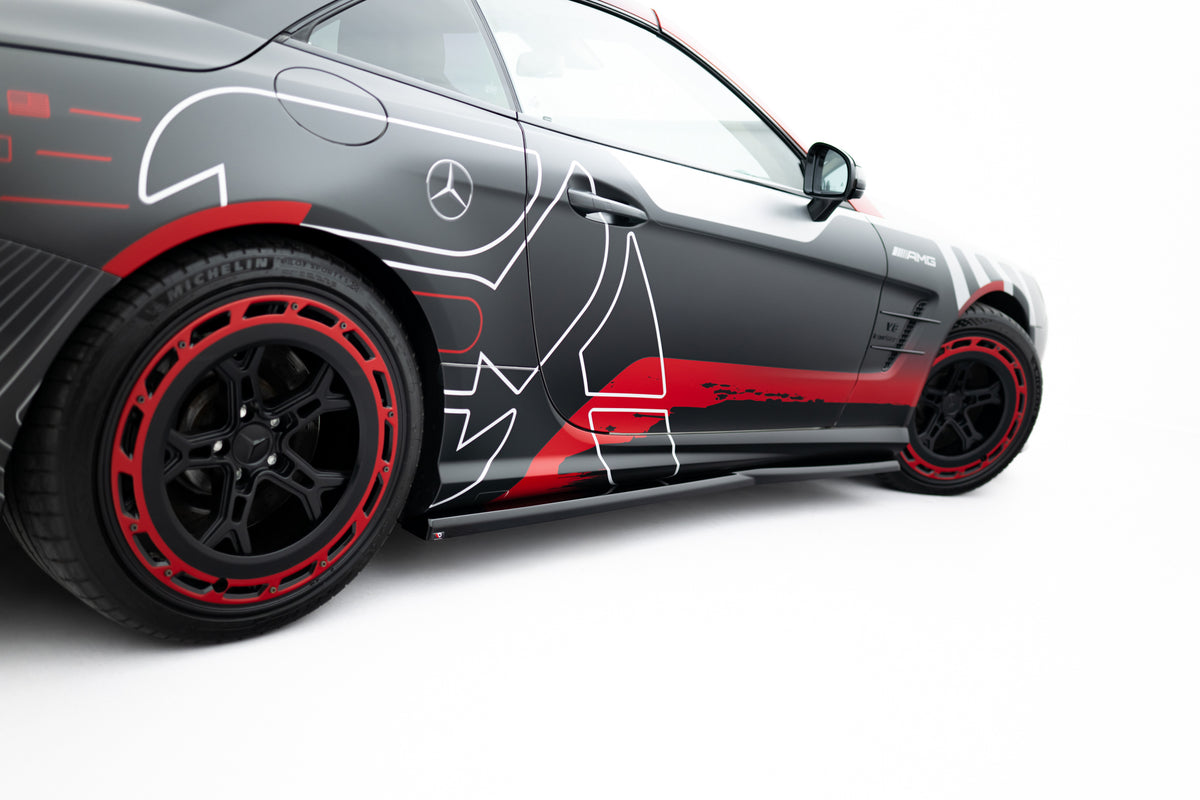Street+ Seitenschweller Leisten passend für Mercedes-Benz SL 63 AMG R231 schwarz Hochglanz – Ansicht 3