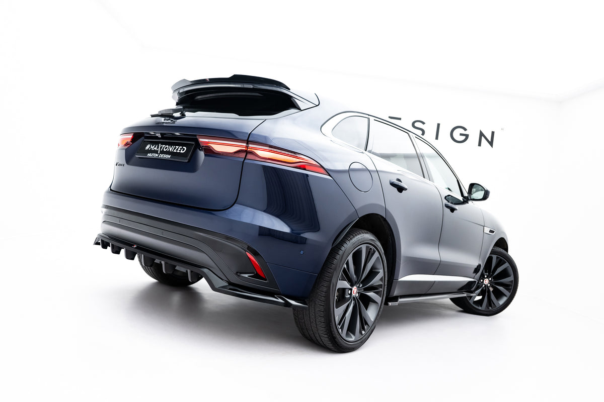 Street+ Mittlerer Diffusor RACE passend für Jaguar F-Pace R-Sport X761 Facelift schwarz Hochglanz – Ansicht 4