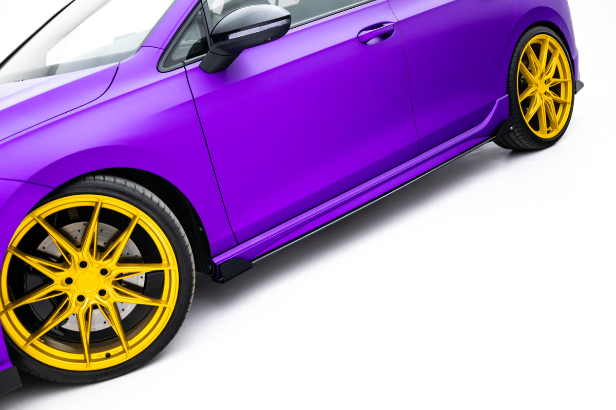 Street Pro Street+ Seitenschweller Leisten + Flaps passend für VW Golf R Hatchback Mk8 / Mk8 Facelift schwarz Hochglanz – Ansicht 2