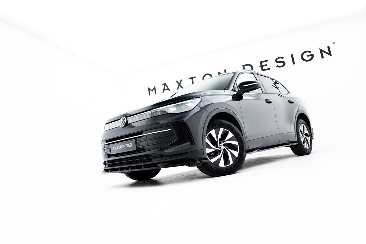 Street+ Spoilerlippe Front Ansatz V.1 passend für VW Tiguan Mk3 schwarz Hochglanz – Ansicht 4