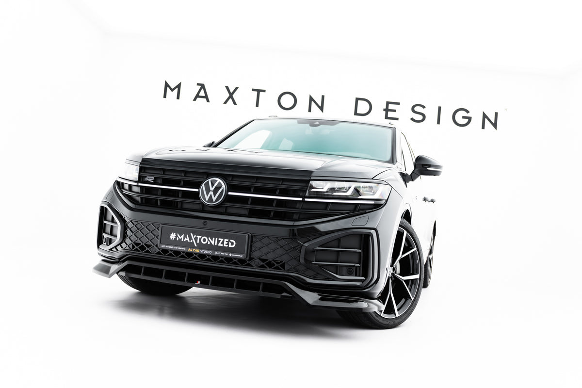 Street+ Spoilerlippe Front Ansatz passend für VW Touareg Elegance Mk3 Facelift schwarz Hochglanz – Ansicht 4