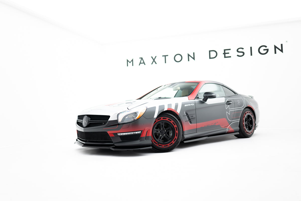 Street+ Spoilerlippe Front Ansatz V.2 passend für Mercedes-Benz SL 63 AMG R231 schwarz Hochglanz – Ansicht 6
