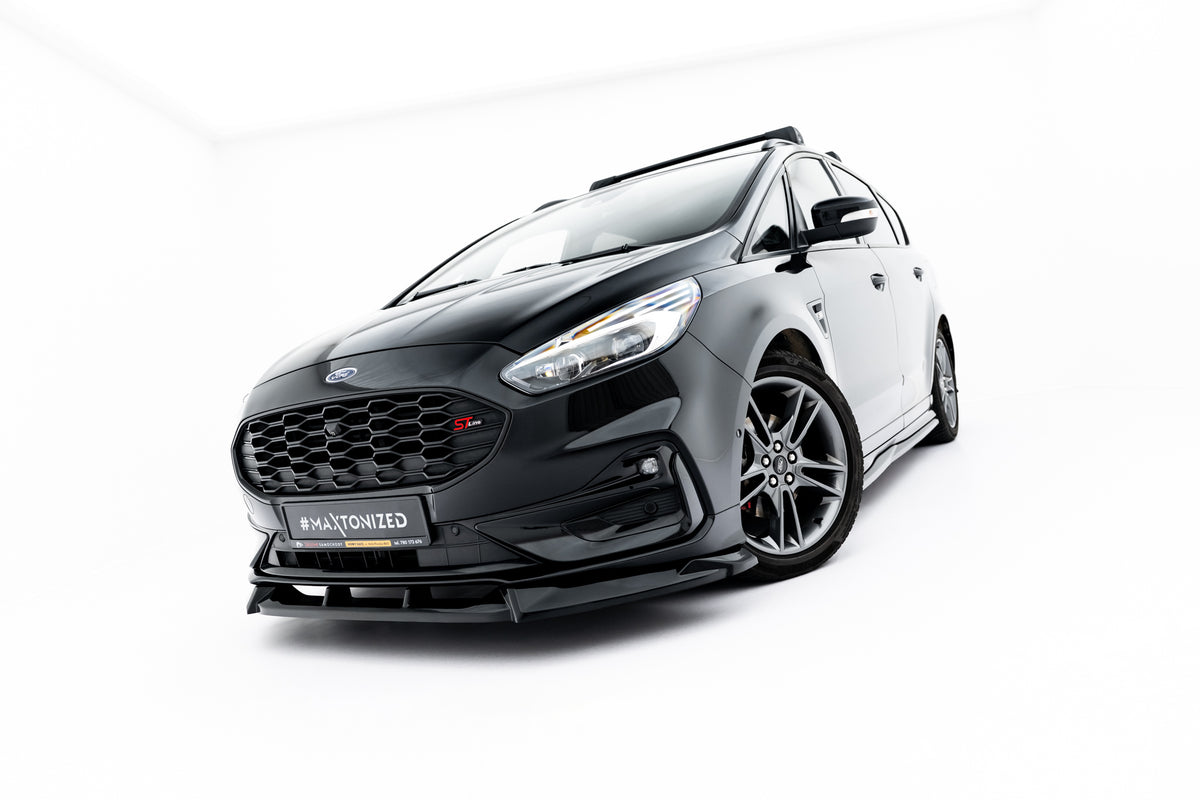 Street+ Spoilerlippe Front Ansatz passend für Ford S-Max ST-Line Mk2 Facelift schwarz Hochglanz – Ansicht 3