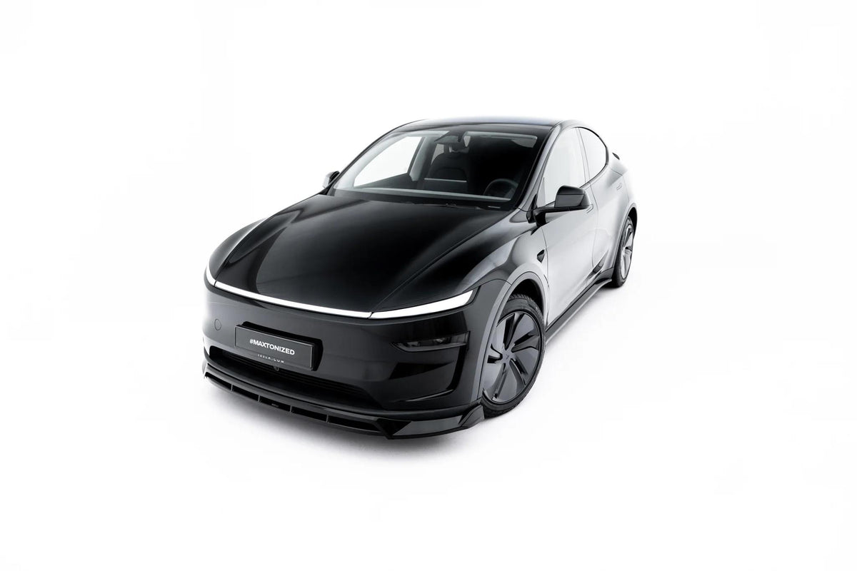 Street+ Spoilerlippe Front Ansatz passend für Tesla Model Y Premium Mk1 Facelift schwarz Hochglanz – Ansicht 3
