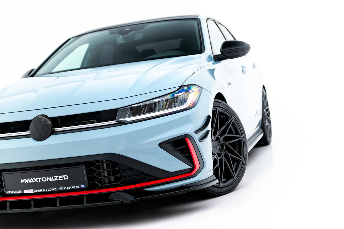 Street+ Spoilerlippe Front Ansatz V.1 passend für VW Jetta GLI Mk7 Facelift 2 schwarz Hochglanz – Ansicht 4