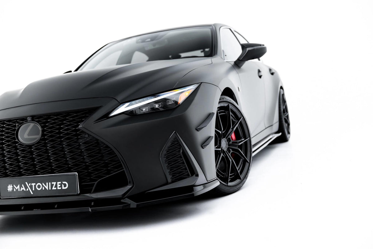 Street+ Spoilerlippe Front Ansatz V.1 passend für Lexus IS 500 Mk3 Facelift 2 (XE30) schwarz Hochglanz – Ansicht 4
