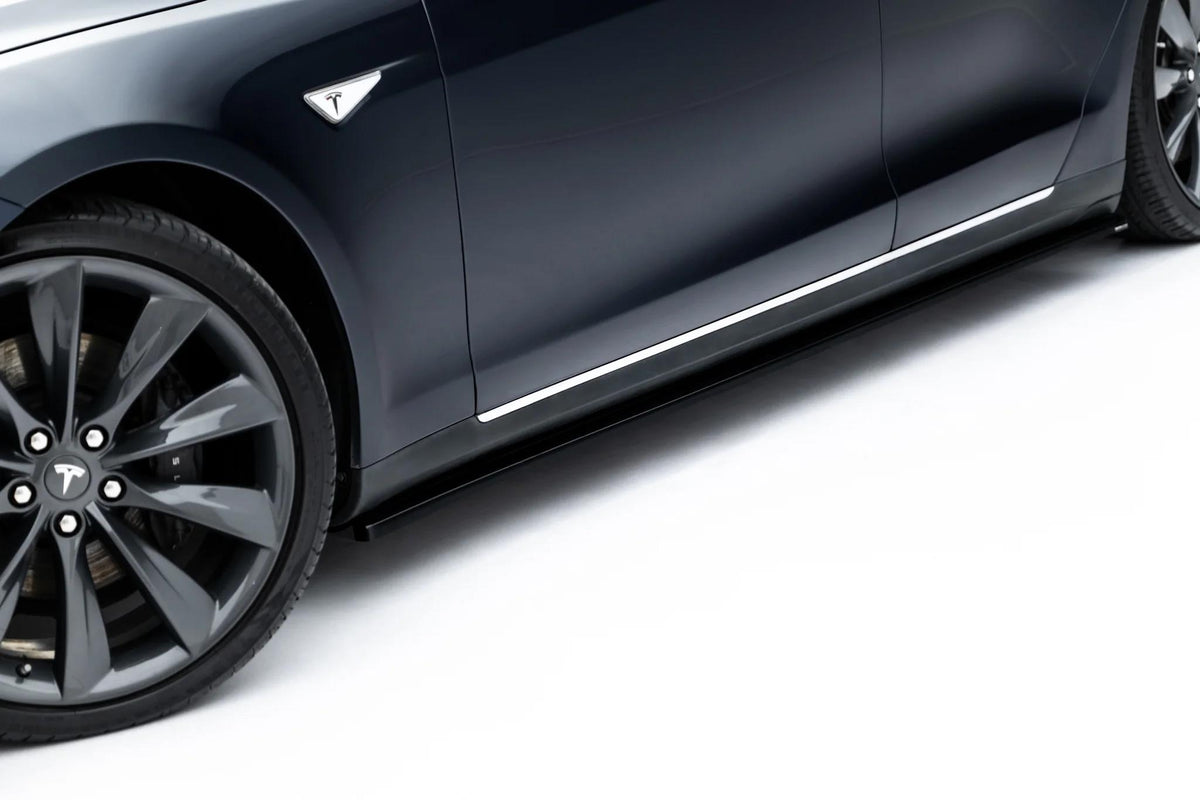 Street+ Seitenschweller Leisten passend für V.1 passend für Tesla Model S Mk1 schwarz Hochglanz – Ansicht 3