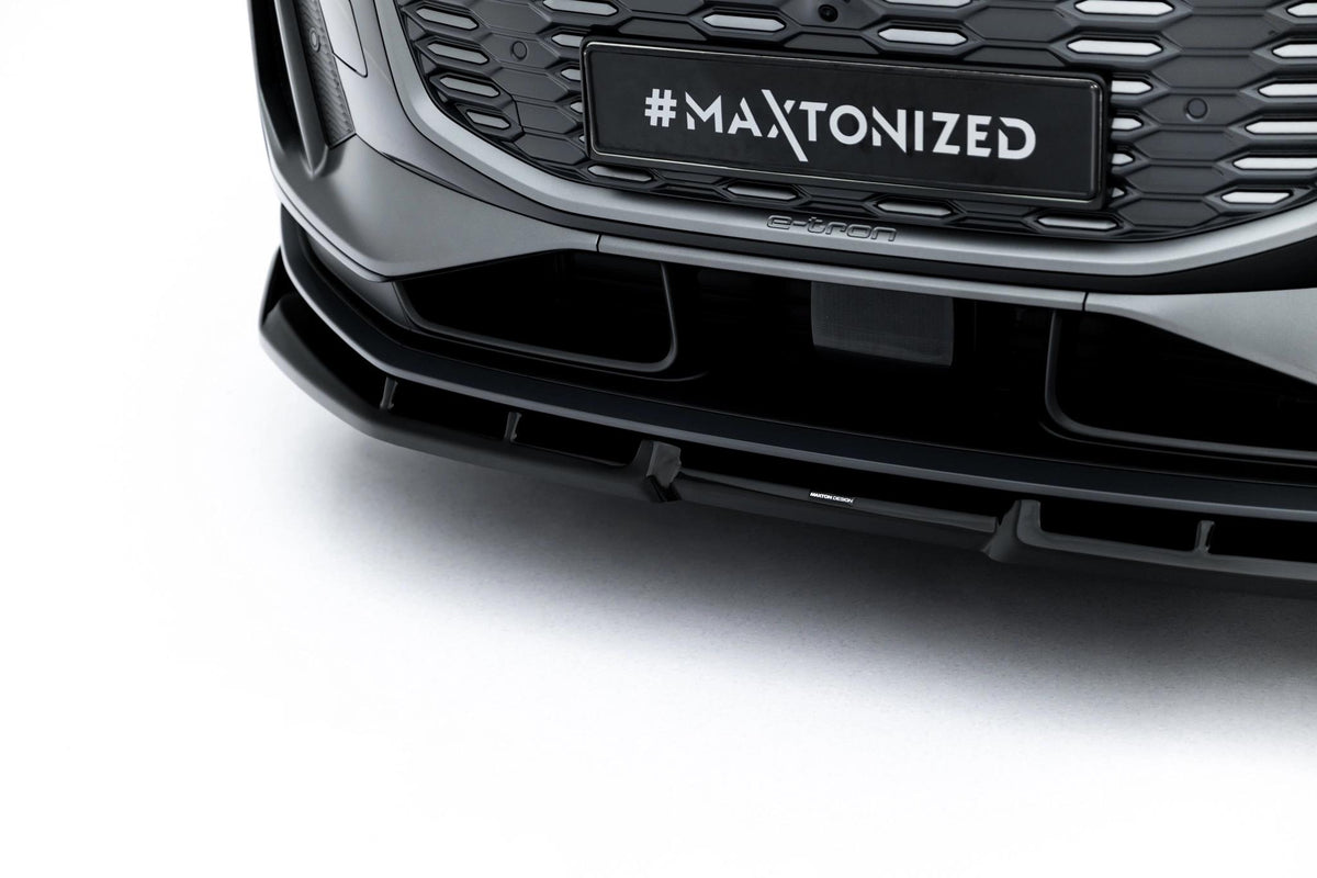 Street+ Spoilerlippe Front Ansatz passend für Audi Q6 e-tron Standard / S-Line / SQ6 e-tron SUV / Sportback Mk1 schwarz Hochglanz – Ansicht 5