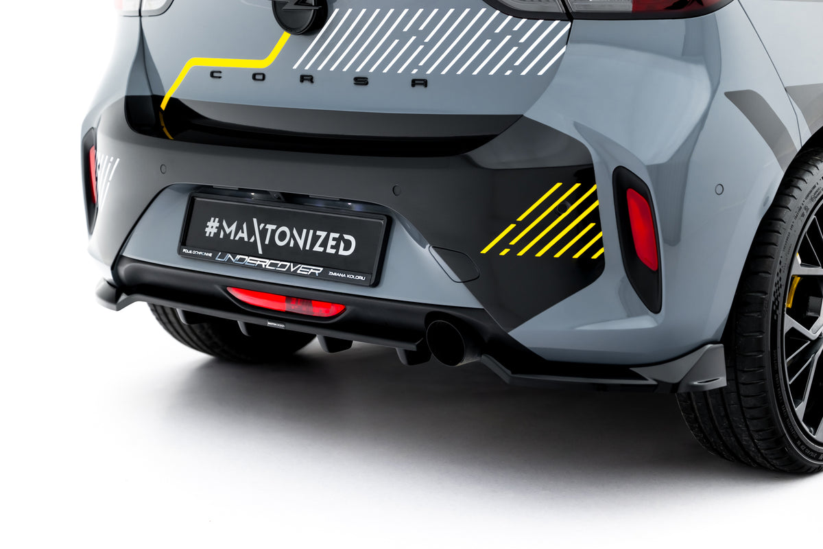 Street+ Mittlerer Diffusor RACE passend für Opel Corsa F Facelift (Mk6 Facelift) schwarz Hochglanz – Ansicht 5