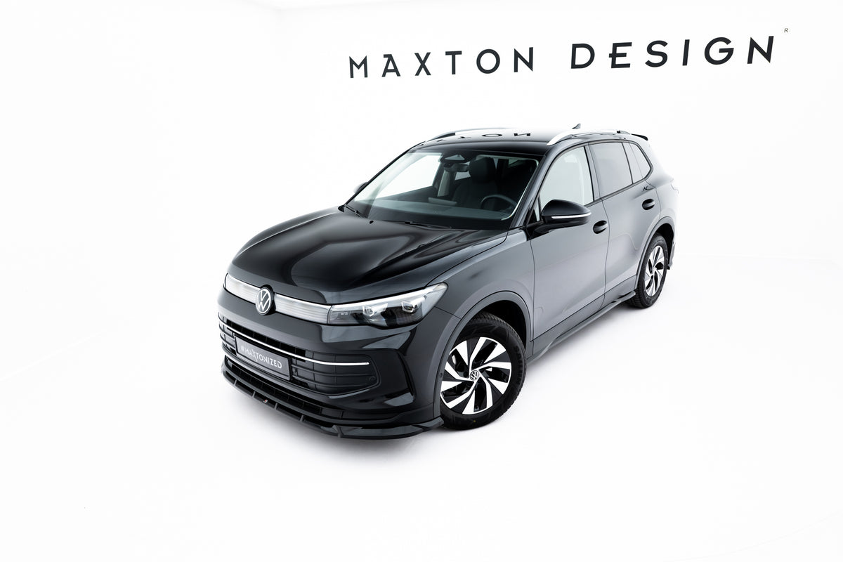 Street+ Spoilerlippe Front Ansatz V.1 passend für VW Tiguan Mk3 schwarz Hochglanz – Ansicht 2